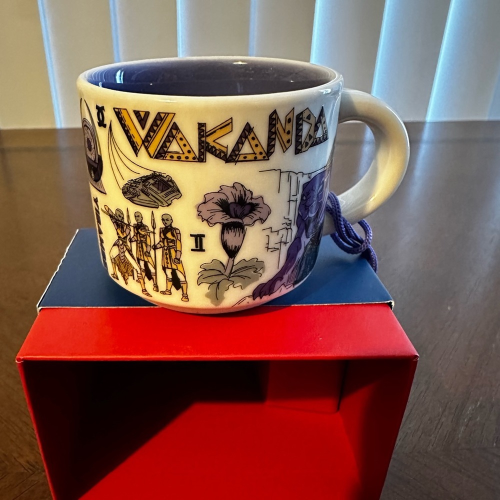 Starbucks Wakanda Ceramic Mug - White and Purple Accents
